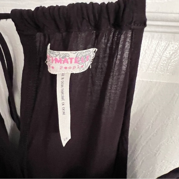 Free People Black Eyelash Lace Adjustable Spaghetti Straps Slip Dress Size Small - Picture 8 of 9